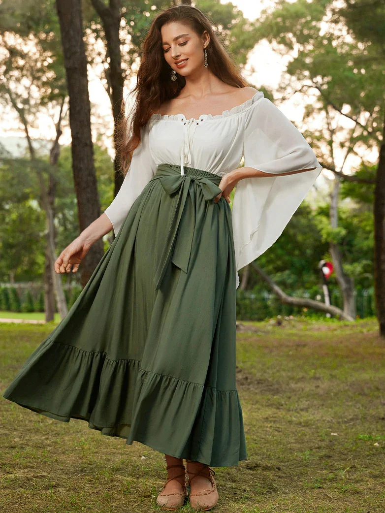 Renaissance Flowing Off-Shoulder Witch Tops - Image 18