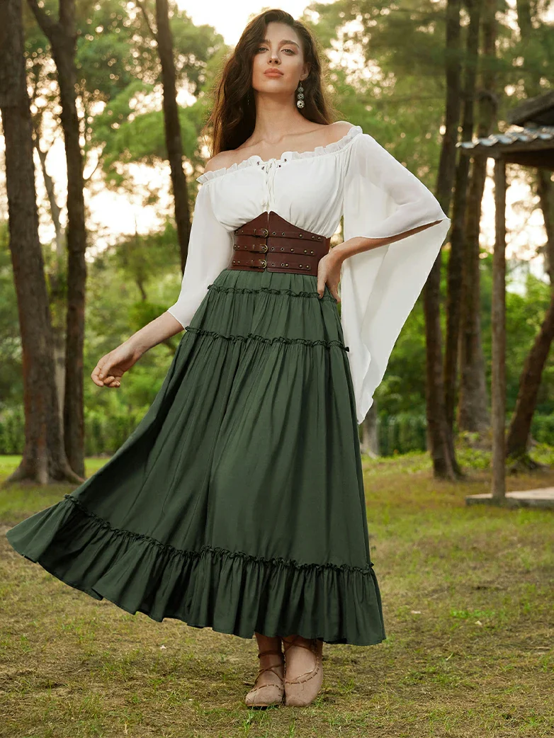 Renaissance Flowing Off-Shoulder Witch Tops - Image 19