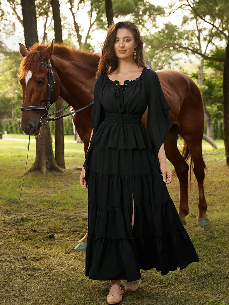 Renaissance Flowing Off-Shoulder Witch Tops - Image 3