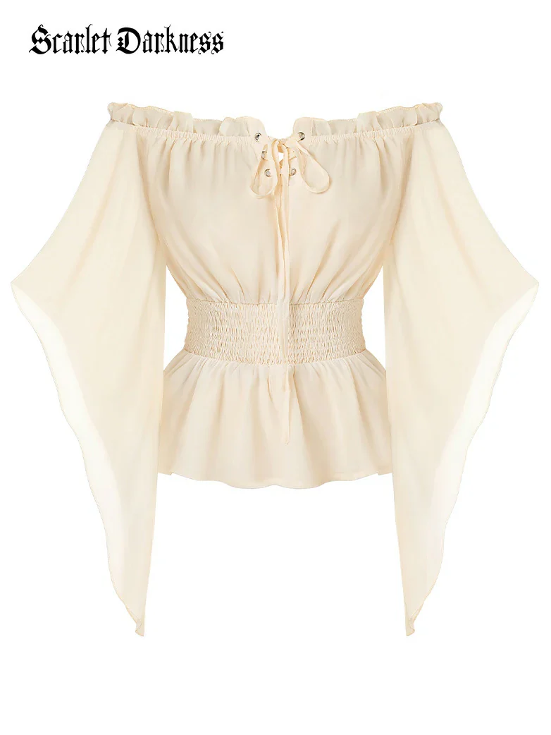 Renaissance Flowing Off-Shoulder Witch Tops - Image 8