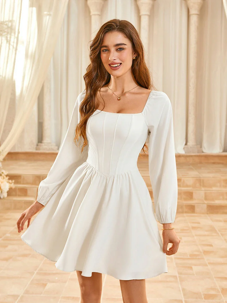 Victorian Cocktail Party Corset Dress with Pockets - Image 14