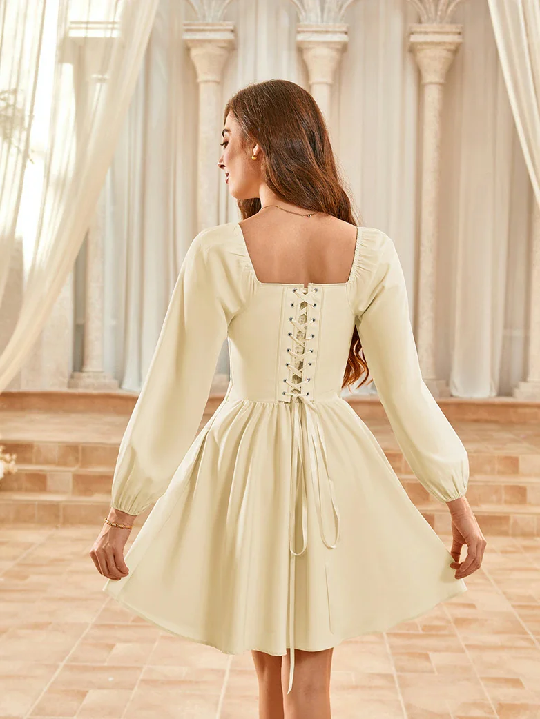 Victorian Cocktail Party Corset Dress with Pockets - Image 20