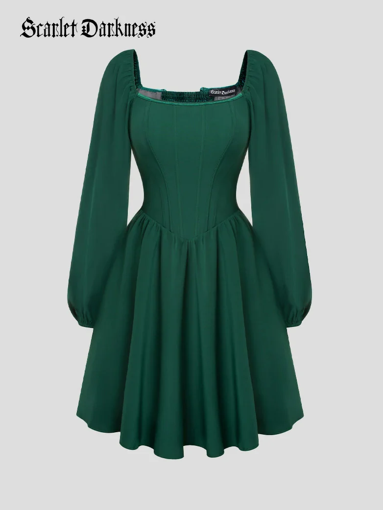 Victorian Cocktail Party Corset Dress with Pockets - Image 21