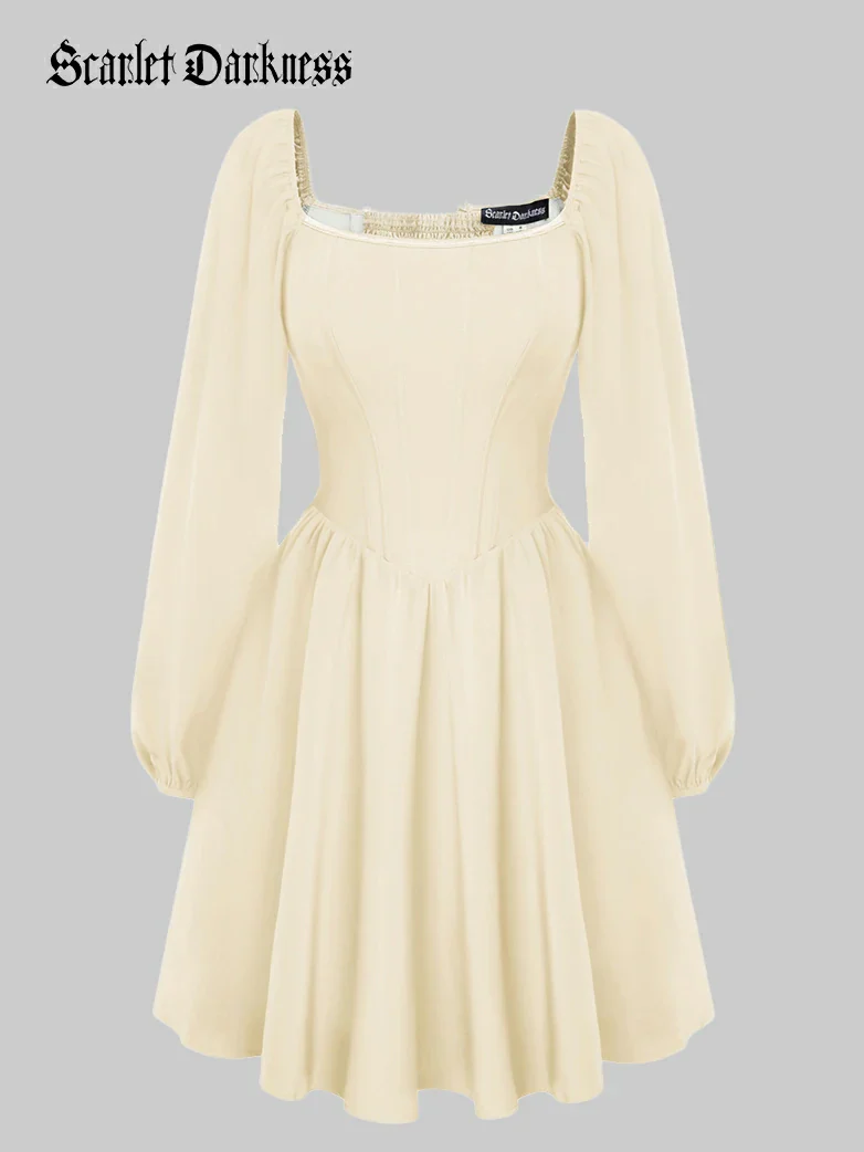 Victorian Cocktail Party Corset Dress with Pockets - Image 32