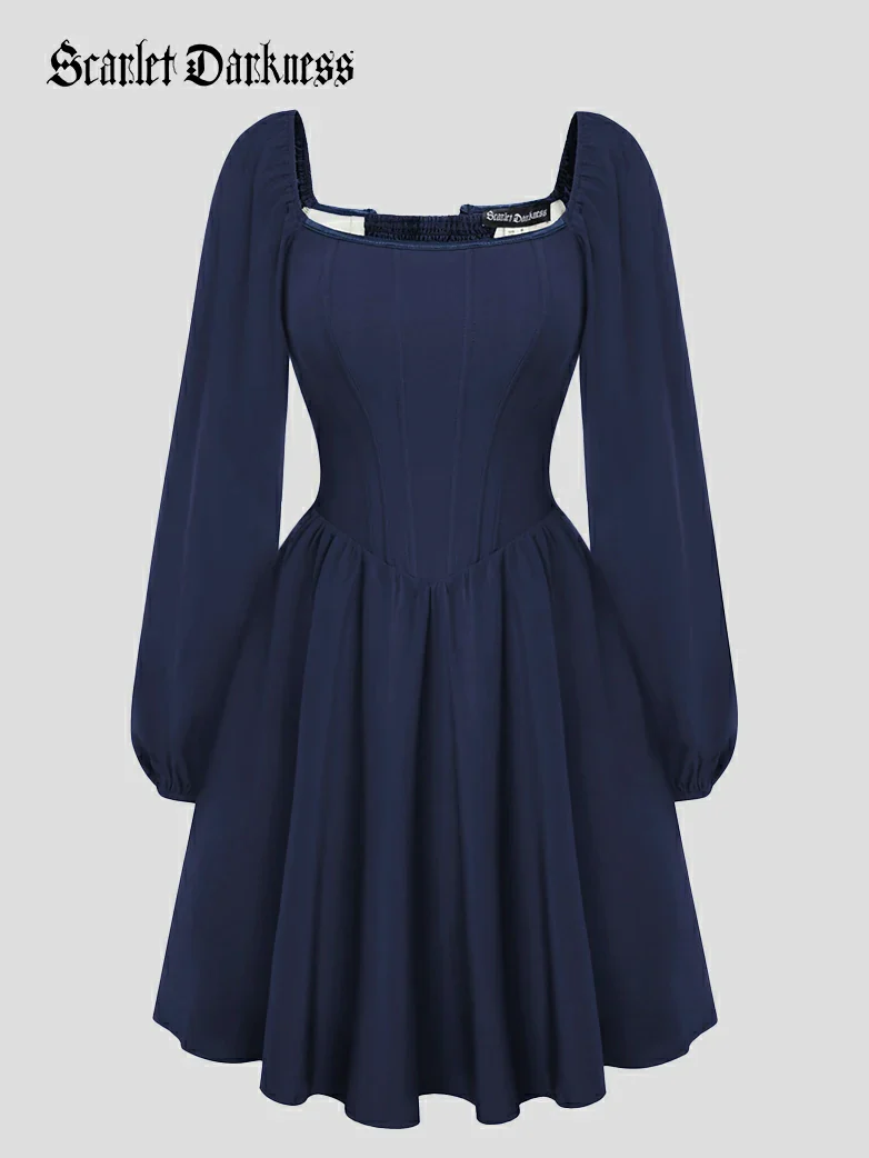 Victorian Cocktail Party Corset Dress with Pockets - Image 36