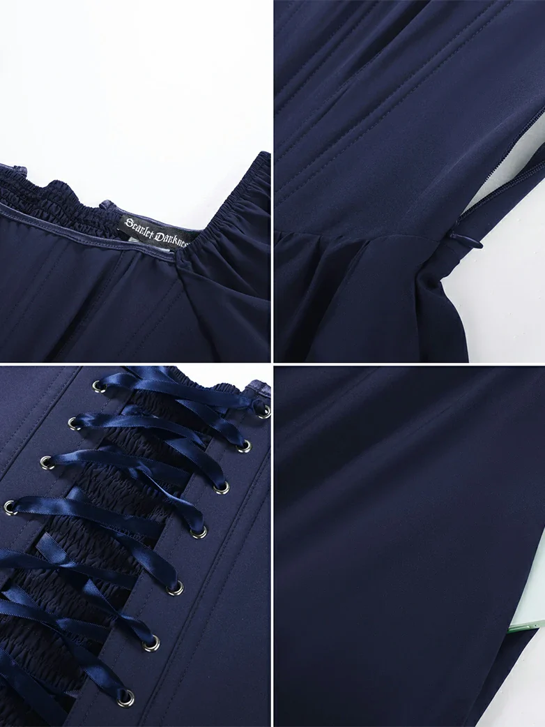 Victorian Cocktail Party Corset Dress with Pockets - Image 40
