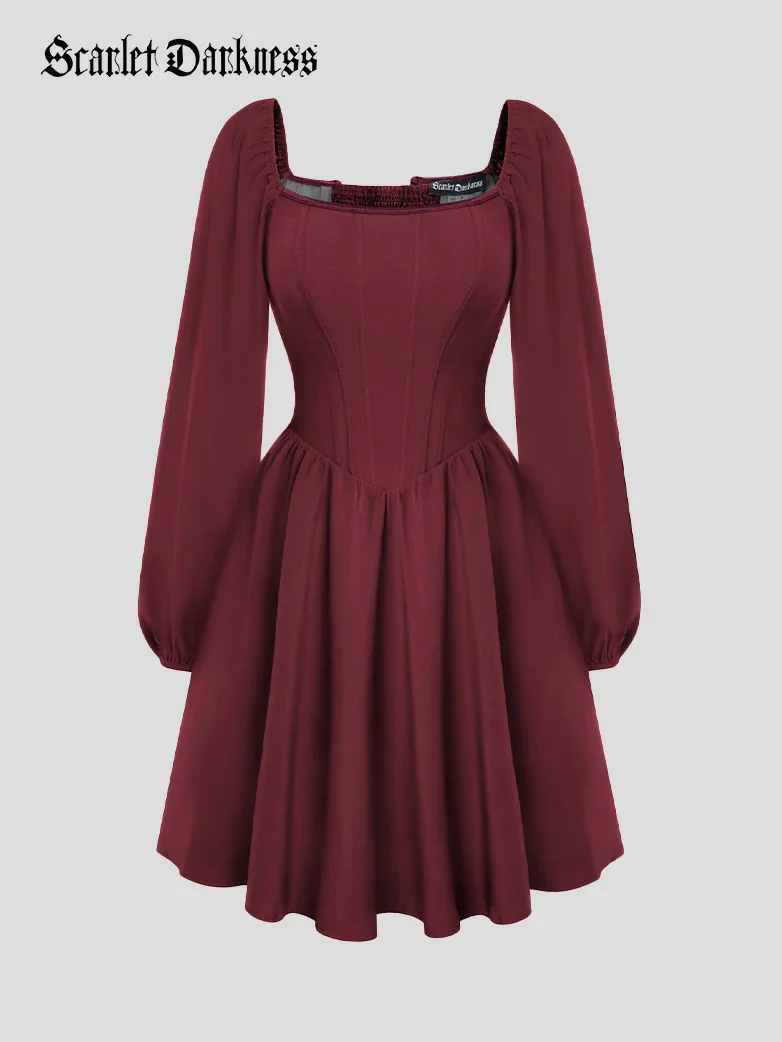 Victorian Cocktail Party Corset Dress with Pockets - Image 7