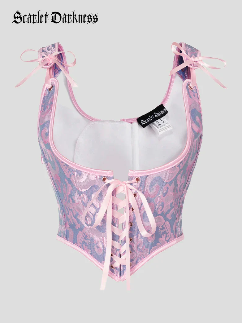 Renaissance Jacquard Under bust Corset for Fairy Cosplay - Image 16