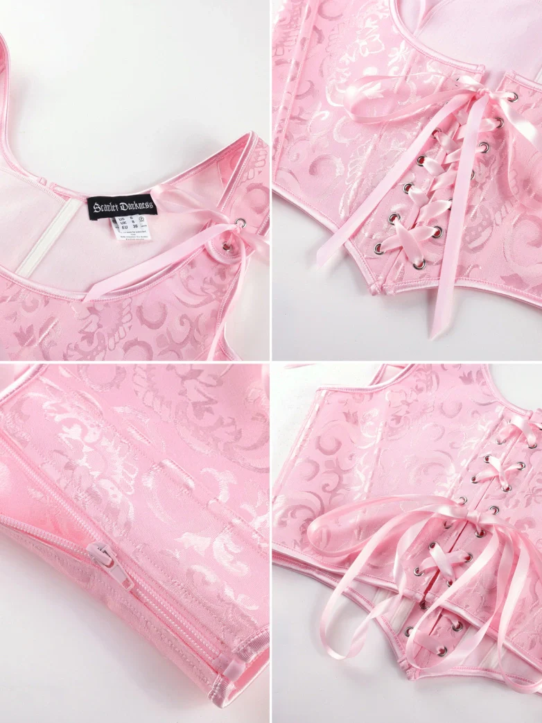 Renaissance Jacquard Under bust Corset for Fairy Cosplay - Image 9