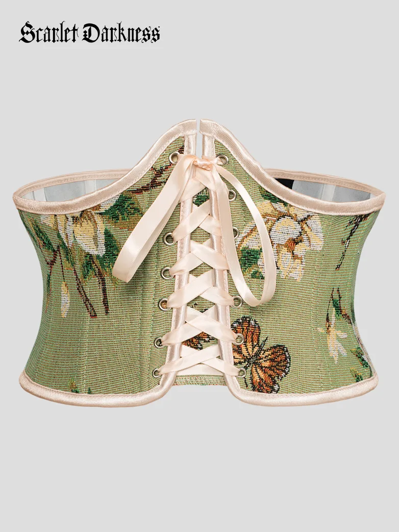 Renaissance Corset Women Lace-up Waist Belt with Zip - Image 15