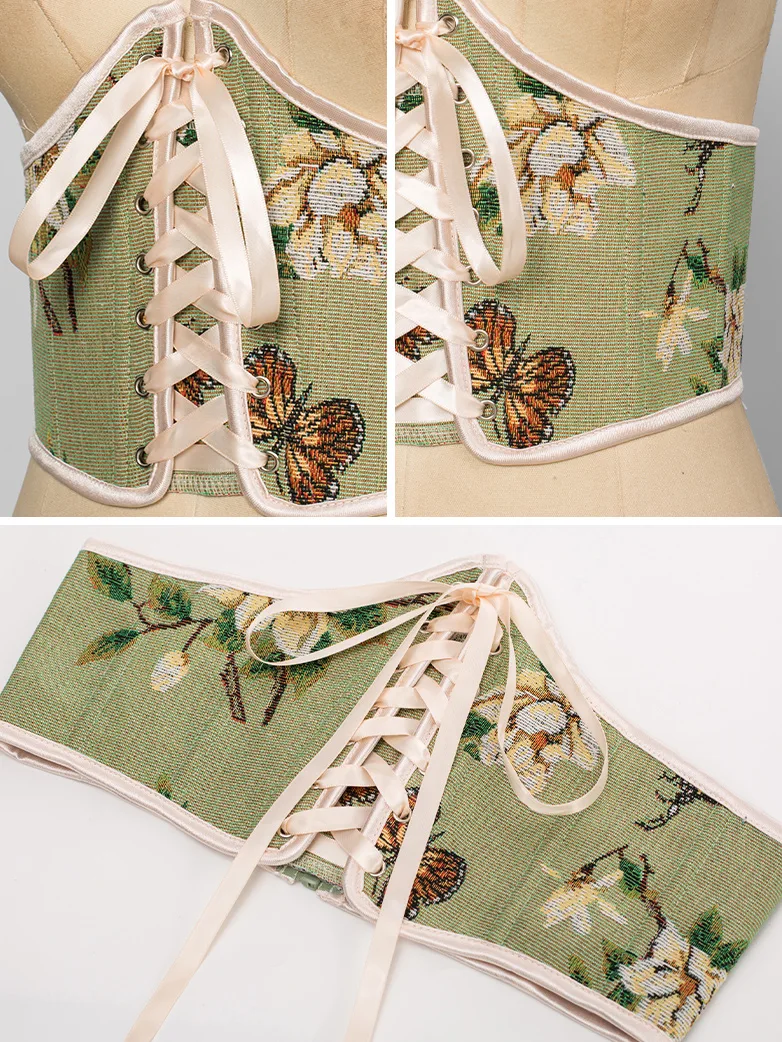 Renaissance Corset Women Lace-up Waist Belt with Zip - Image 16