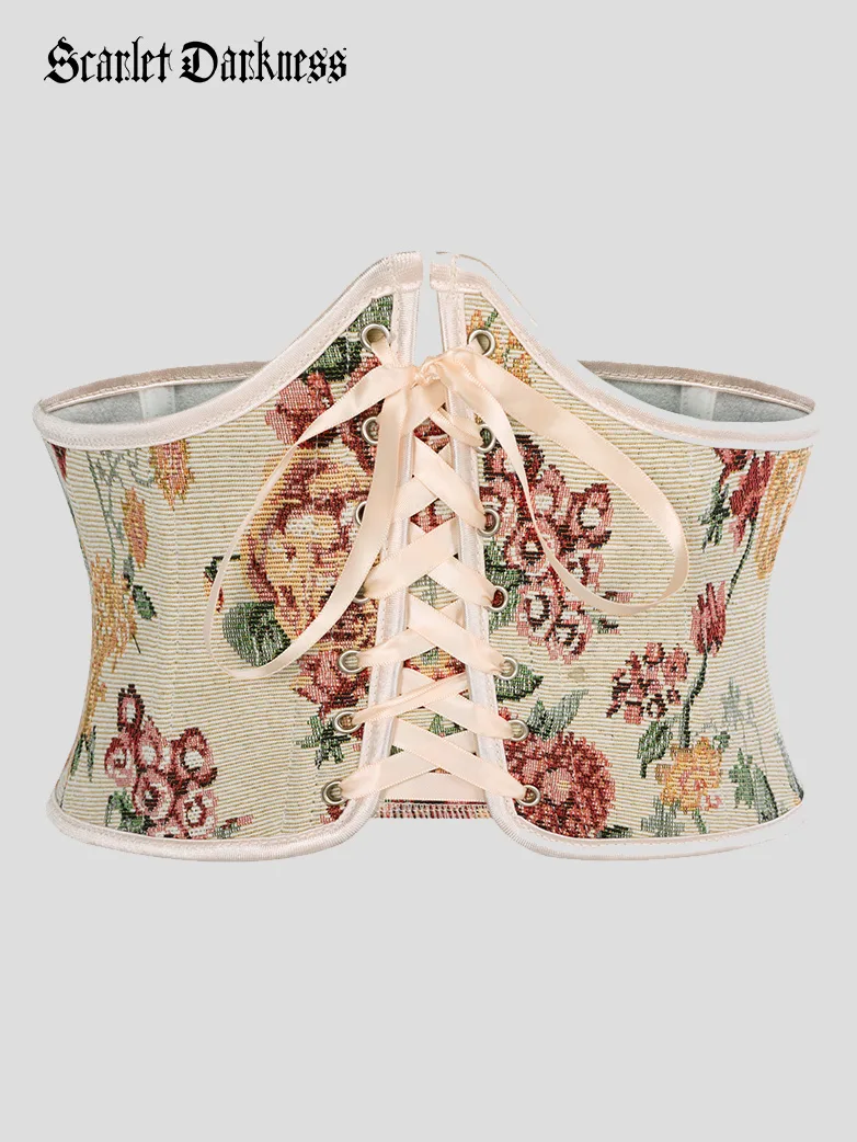 Renaissance Corset Women Lace-up Waist Belt with Zip - Image 18