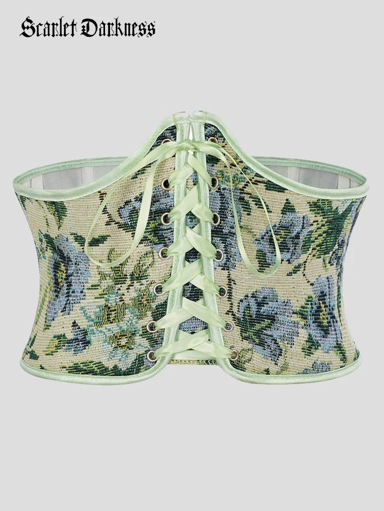 Renaissance Corset Women Lace-up Waist Belt with Zip - Image 24