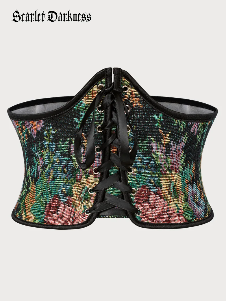 Renaissance Corset Women Lace-up Waist Belt with Zip - Image 25