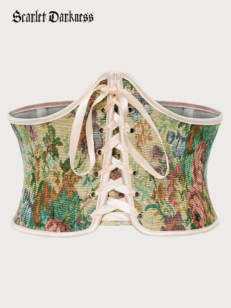 Renaissance Corset Women Lace-up Waist Belt with Zip - Image 29