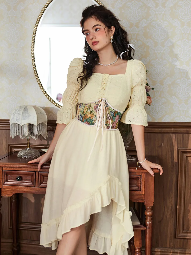 Renaissance Corset Women Lace-up Waist Belt with Zip - Image 32
