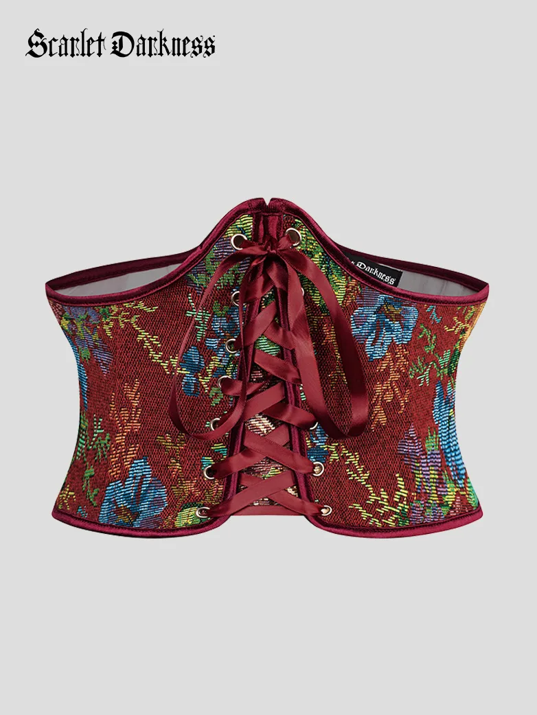 Renaissance Corset Women Lace-up Waist Belt with Zip - Image 34