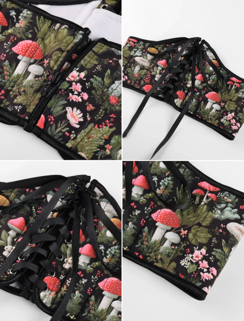 Renaissance Corset Women Lace-up Waist Belt with Zip - Image 4