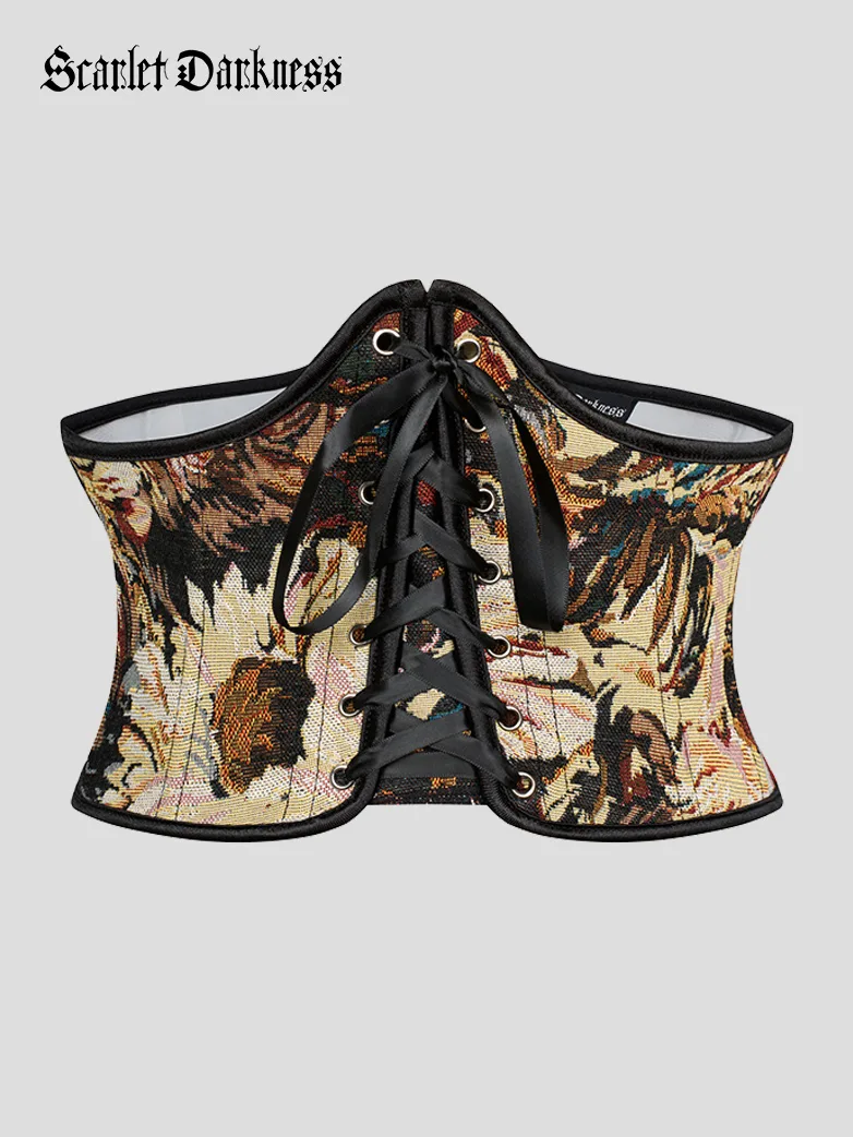 Renaissance Corset Women Lace-up Waist Belt with Zip - Image 41