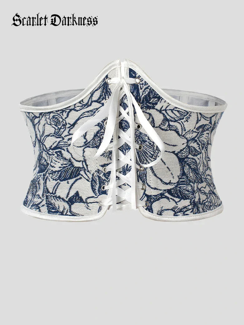Renaissance Corset Women Lace-up Waist Belt with Zip - Image 43