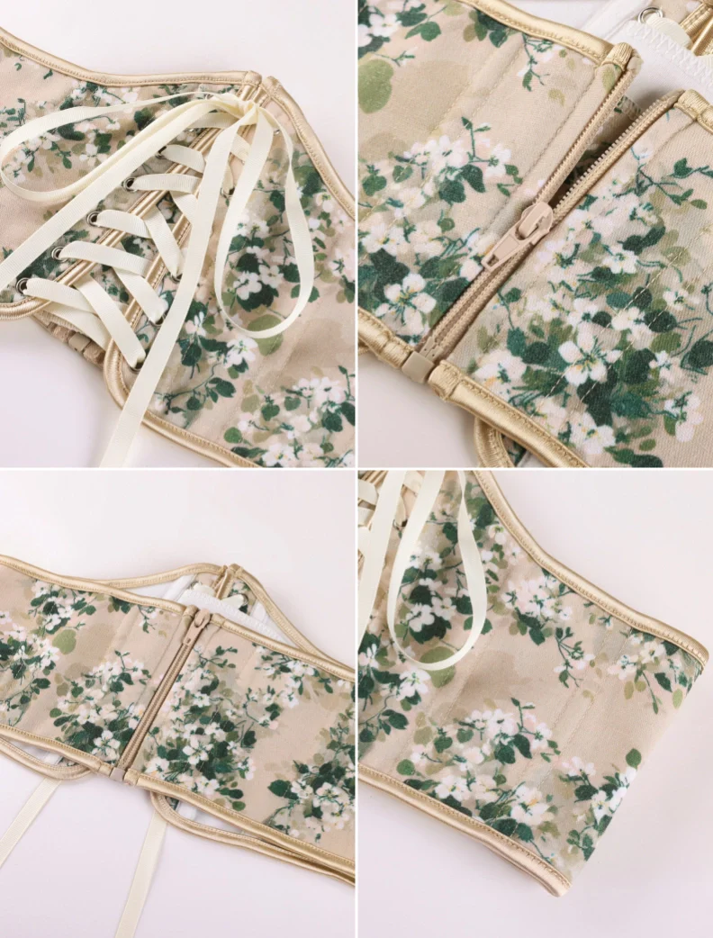 Renaissance Corset Women Lace-up Waist Belt with Zip - Image 46