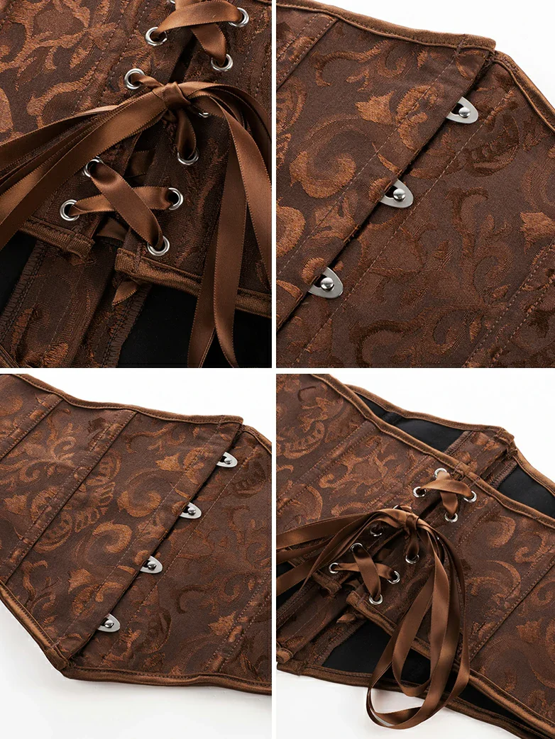 Renaissance Waist Corset Cincher with Metal Hook - Image 27