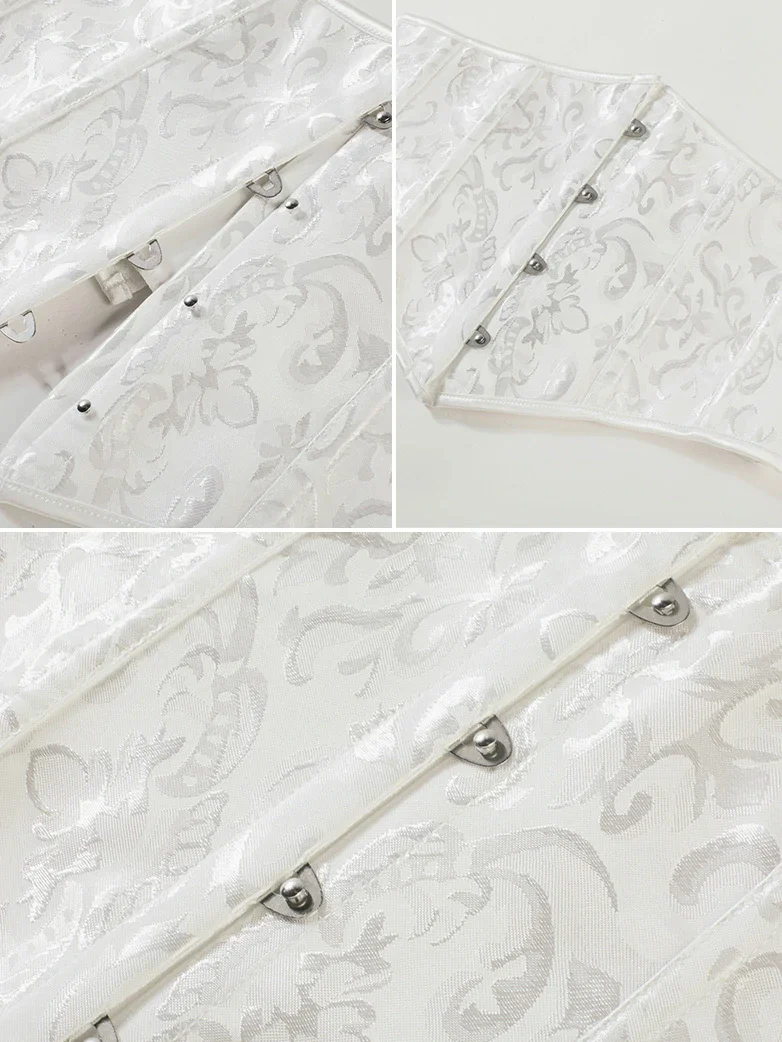 Renaissance Waist Corset Cincher with Metal Hook - Image 45