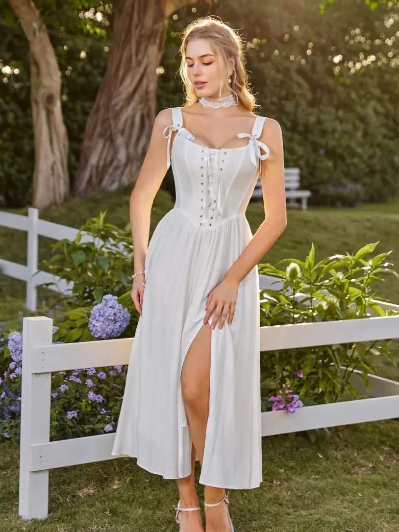Fantasy Fairy Renaissance Corset Dress Spring Pocket Dress - Image 13
