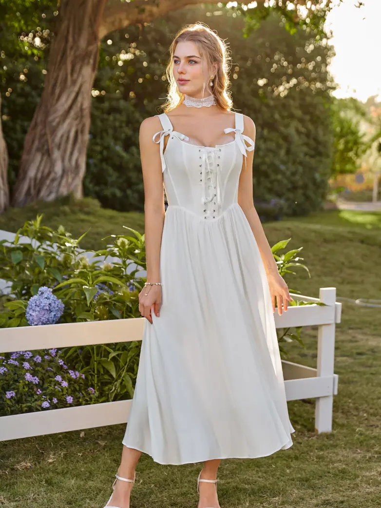 Fantasy Fairy Renaissance Corset Dress Spring Pocket Dress - Image 14