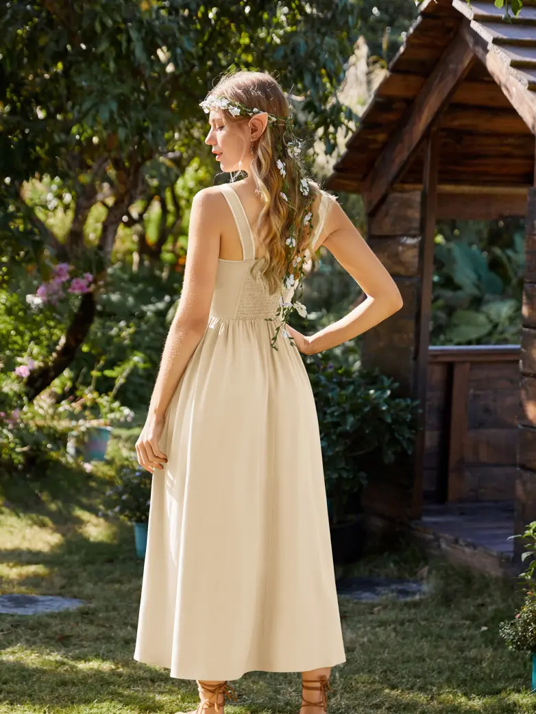 Fantasy Fairy Renaissance Corset Dress Spring Pocket Dress - Image 9