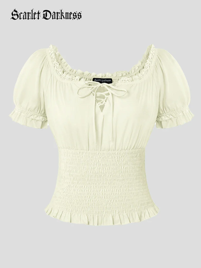 Women Renaissance Cotton Off Shoulder Tops - Image 12