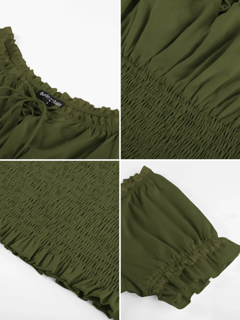 Women Renaissance Cotton Off Shoulder Tops - Image 26