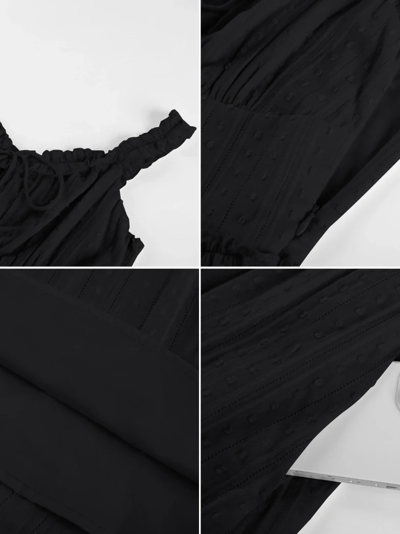 100% Cotton Spring Milkmaid Dress with Pockets - Image 36
