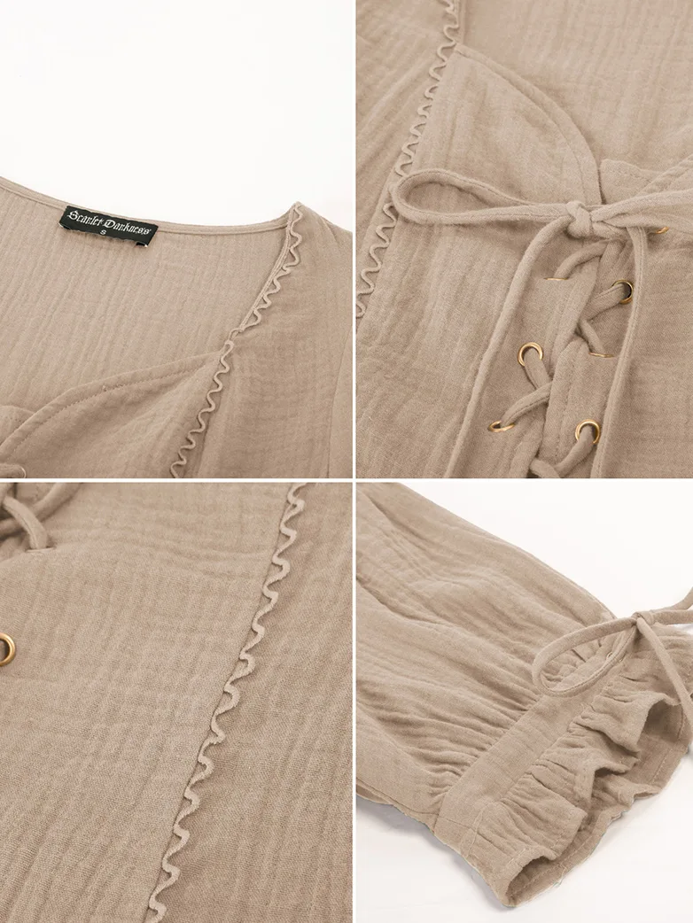 Renaissance Lace up Comfy Cotton Peasant Tops - Image 16
