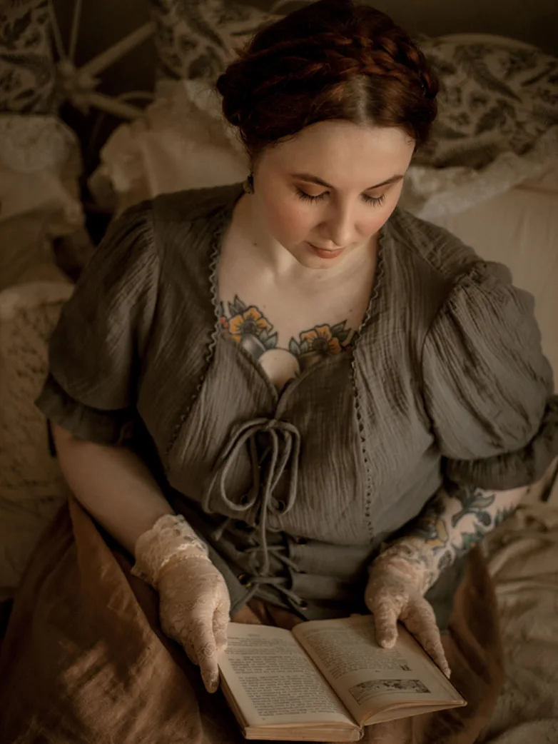 Renaissance Lace up Comfy Cotton Peasant Tops - Image 3