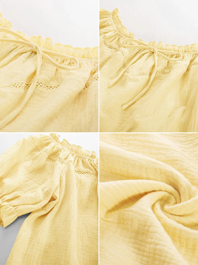 Renaissance Peasant Cotton Off Shoulder Lace-up Tops - Image 47