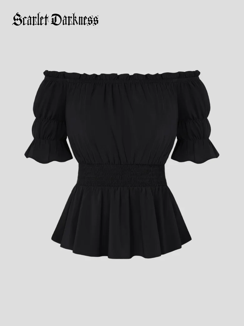Renaissance Pirate Off Shoulder Peasant Tops - Image 12