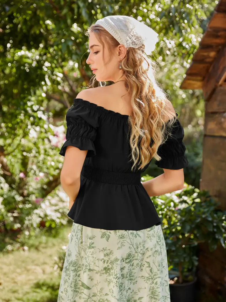 Renaissance Pirate Off Shoulder Peasant Tops - Image 15