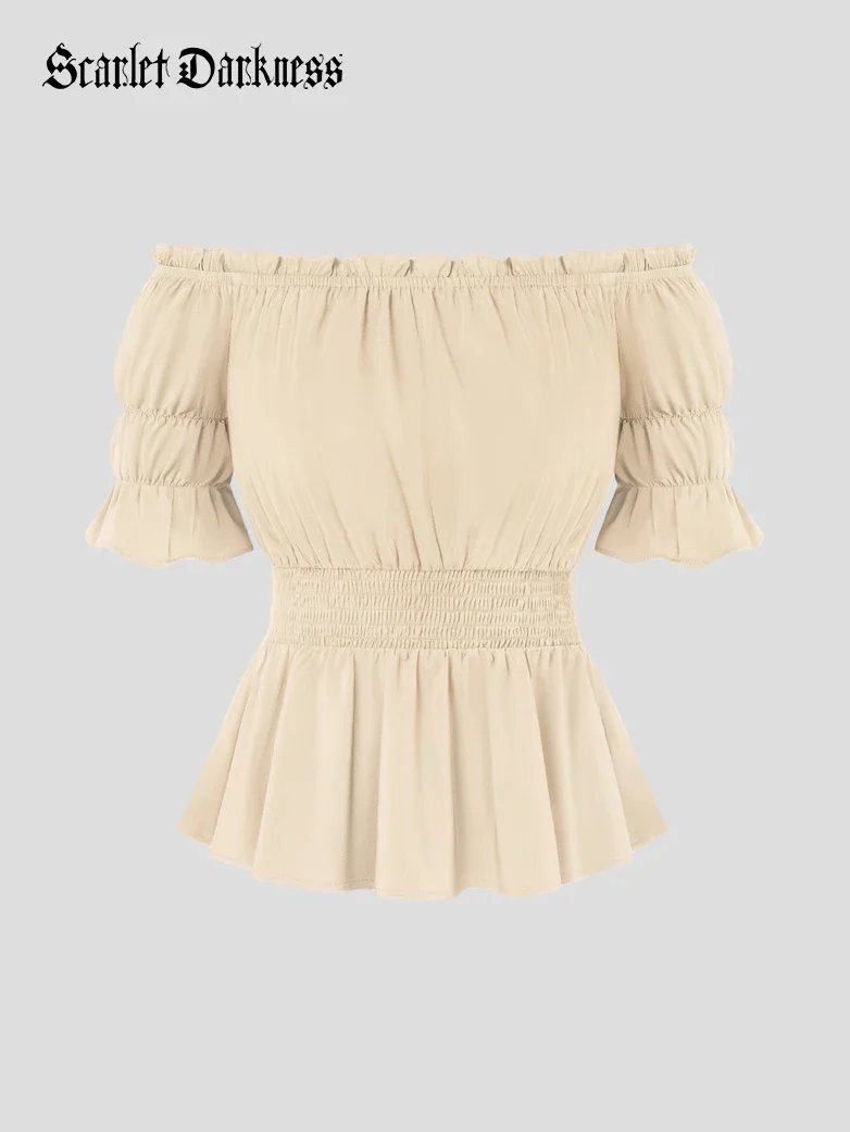 Renaissance Pirate Off Shoulder Peasant Tops - Image 19