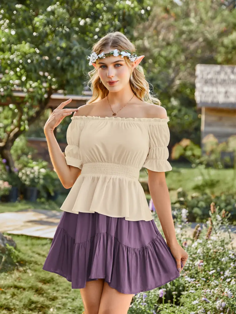 Renaissance Pirate Off Shoulder Peasant Tops - Image 21