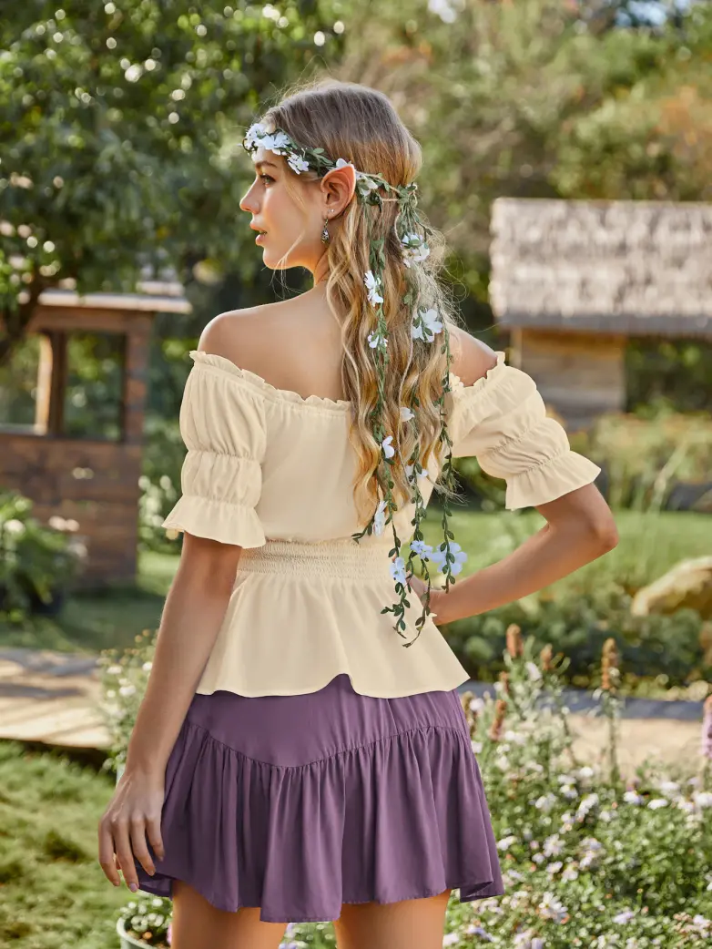 Renaissance Pirate Off Shoulder Peasant Tops - Image 22