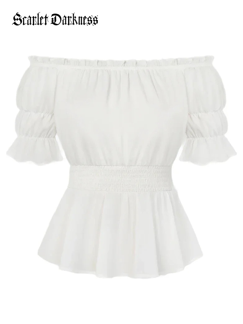 Renaissance Pirate Off Shoulder Peasant Tops - Image 30