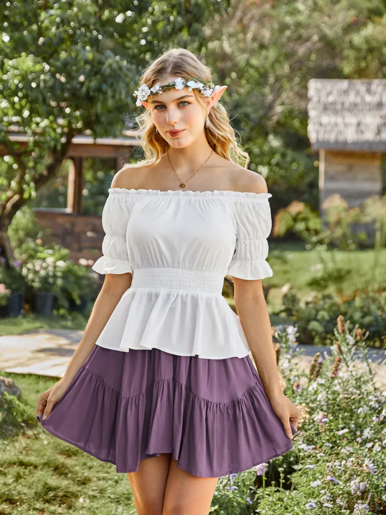 Renaissance Pirate Off Shoulder Peasant Tops - Image 31