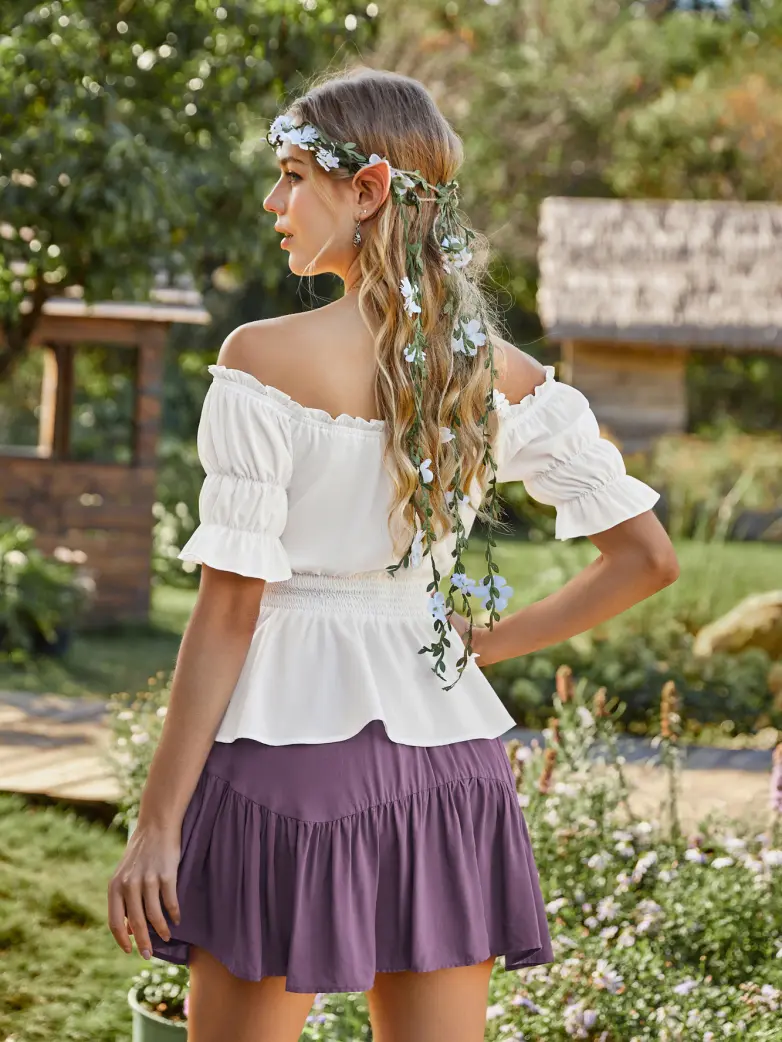 Renaissance Pirate Off Shoulder Peasant Tops - Image 34