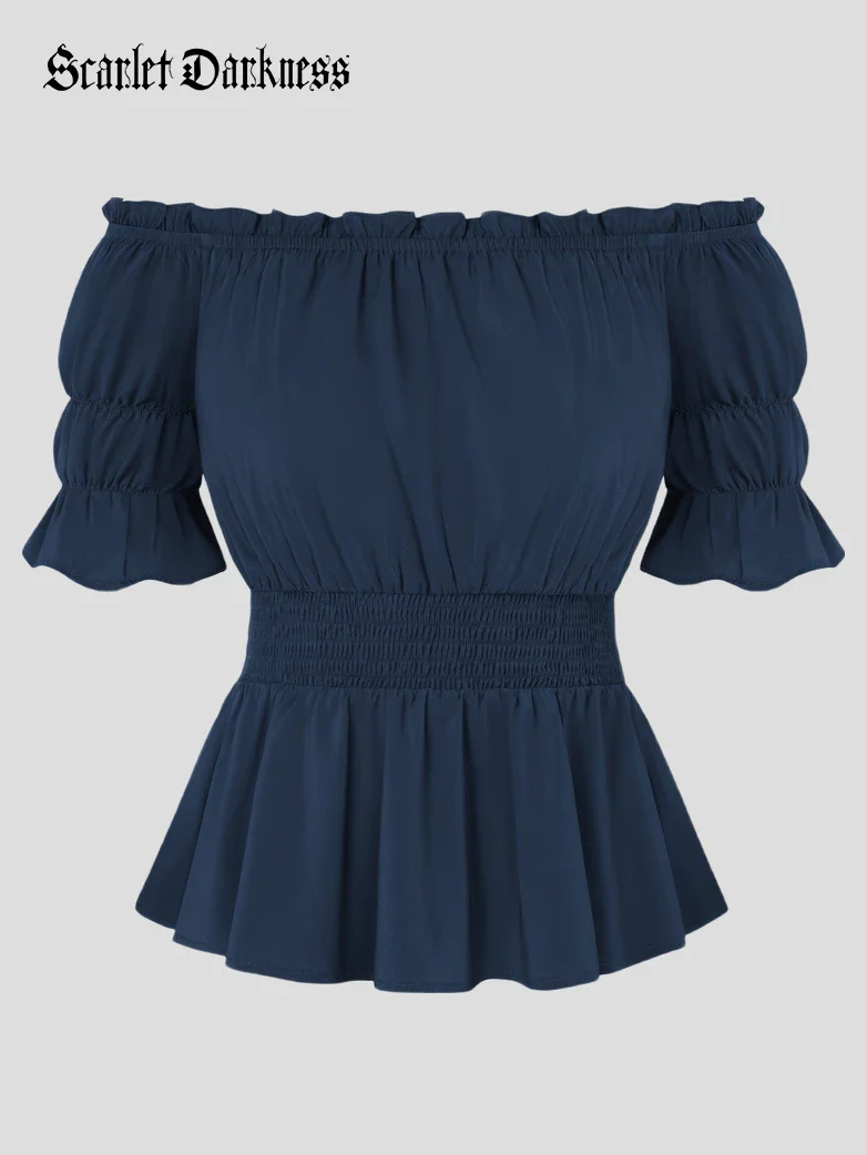 Renaissance Pirate Off Shoulder Peasant Tops - Image 7