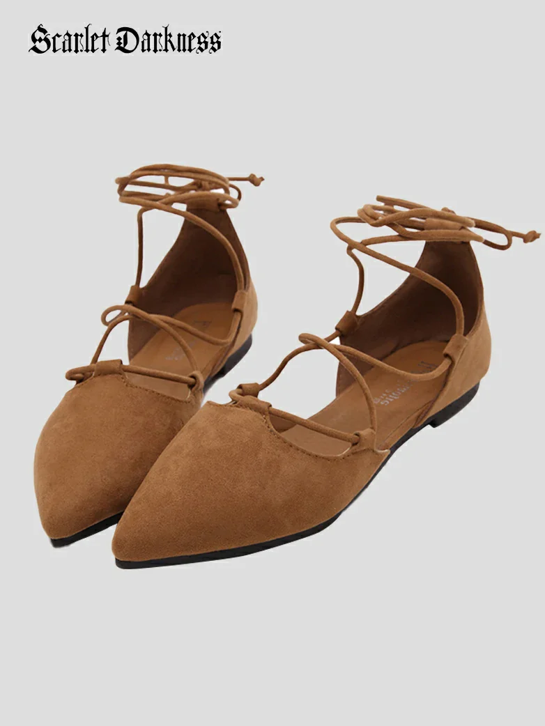 Renaissance Cross Strap Flat Sandals - Image 2