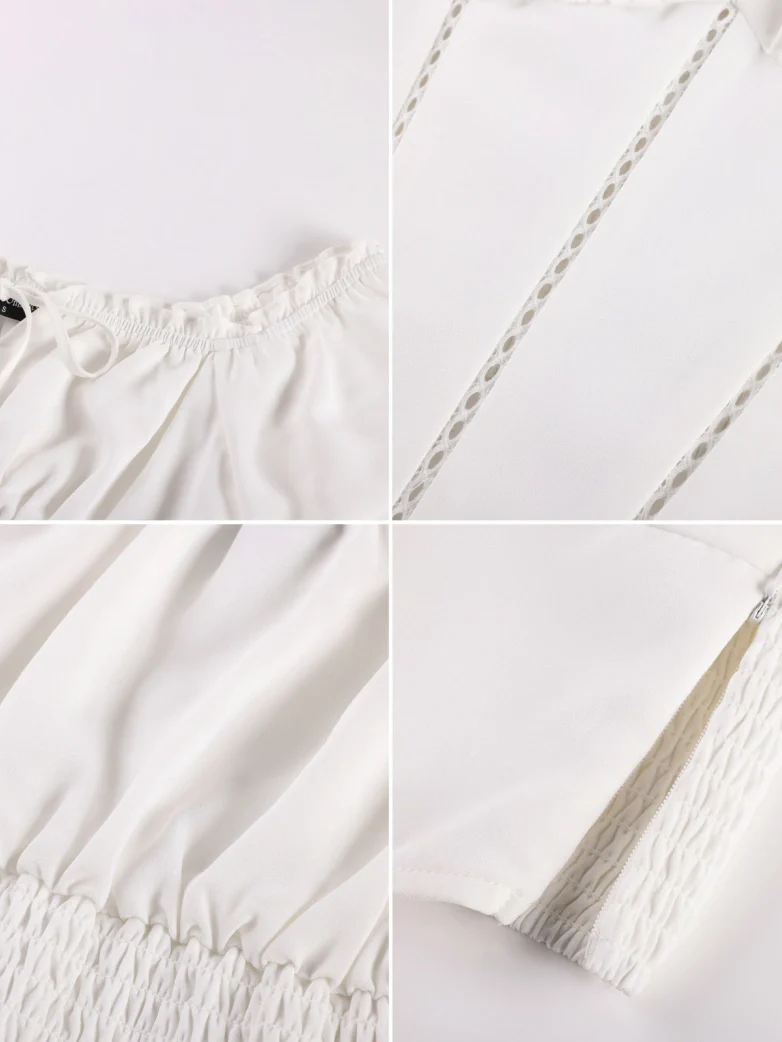 Renaissance Off Shoulder Curved Hem Cropped Tops - Image 16