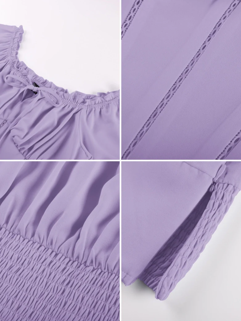 Renaissance Off Shoulder Curved Hem Cropped Tops - Image 34