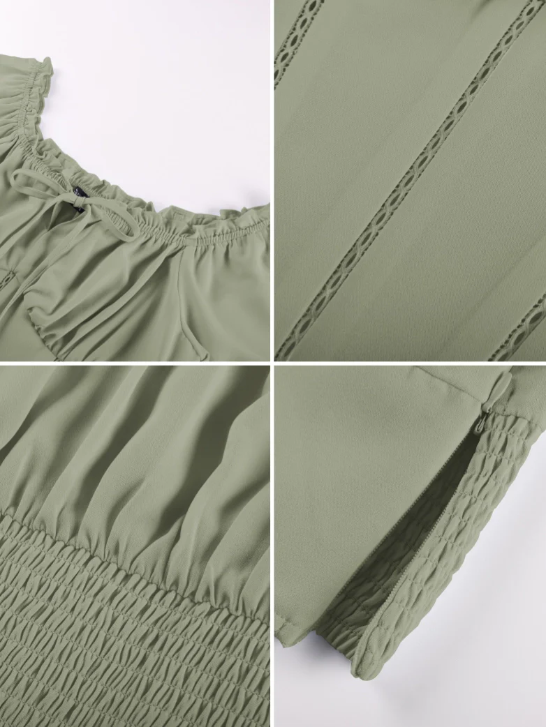 Renaissance Off Shoulder Curved Hem Cropped Tops - Image 45