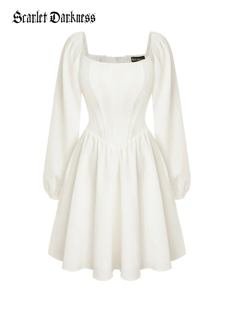 White Romantic Corset Dress Clearance Sale - Image 5